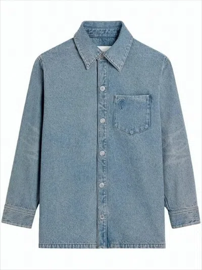 Ami Alexandre Mattiussi Light Blue Oversized Denim Jacket