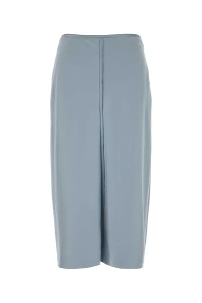 Ami Alexandre Mattiussi Light Blue Stretch Satin Skirt
