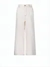Ami Alexandre Mattiussi Light Cream Wide-leg Denim Pants With Contrasting Stitching In White