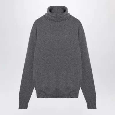 Ami Alexandre Mattiussi Ami Paris Light Grey Cashmere Turtleneck Jumper Men In Gray
