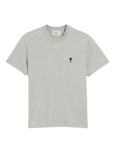 AMI ALEXANDRE MATTIUSSI LIGHT GREY COTTON T-SHIRT