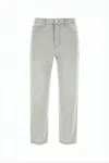Ami Alexandre Mattiussi Light Grey Five-pocket Denim Pants With Details In White