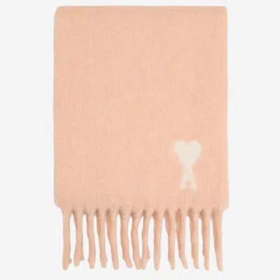 AMI ALEXANDRE MATTIUSSI LIGHT PINK LOGO SCARF