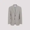 Ami Alexandre Mattiussi Light Taupe Virgin Wool Two Buttons Jacket In Gray