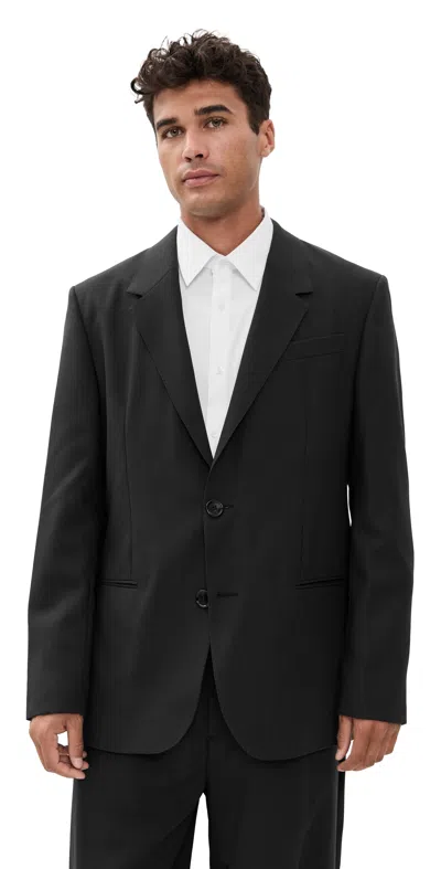 Ami Alexandre Mattiussi Light Wool Twill Blazer Anthracite In Black