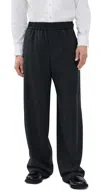Ami Alexandre Mattiussi Light Wool Twill Pant Elastique Anthracite In Black