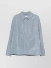 Ami Alexandre Mattiussi Lightweight Nylon Shirt Featuring Chest Pocket In Blue