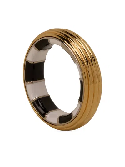 Ami Alexandre Mattiussi Gerippter Breiter Ring In Gold