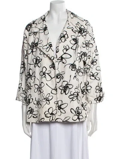 Pre-owned Ami Alexandre Mattiussi Linen Floral Print Jacket In White