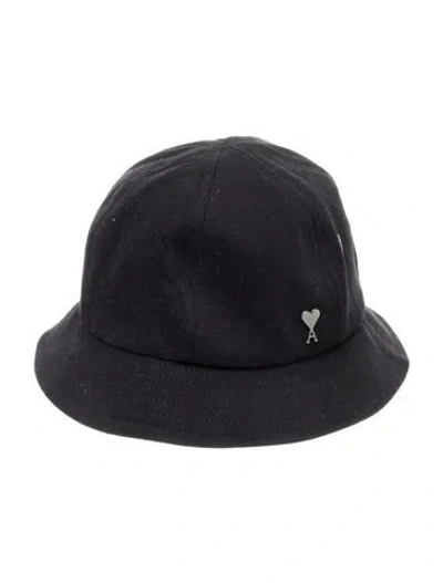 Pre-owned Ami Alexandre Mattiussi Logo Accent Bucket Hat In Blue