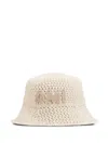 Ami Alexandre Mattiussi Beige Knit Ami Patch Bucket Hat White In Neutrals