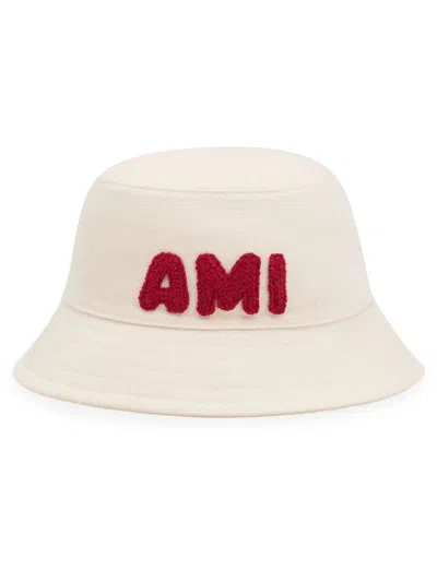 Ami Alexandre Mattiussi Logo-appliqué Bucket Hat In White