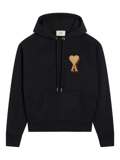 AMI ALEXANDRE MATTIUSSI LOGO-APPLIQUÉ HOODIE
