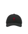 Ami Alexandre Mattiussi Casquette Broderie Ami Paris De Coeur Rouge In Black