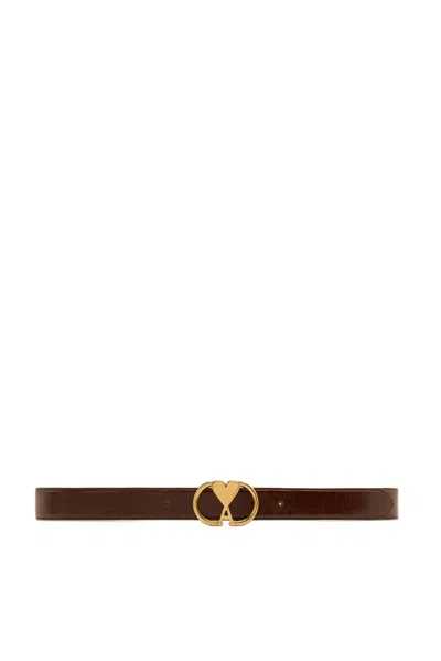 Ami Alexandre Mattiussi Logo Belt In Brown