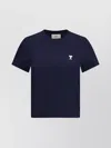 Ami Alexandre Mattiussi Navy Cotton Cropped T-shirt Blue