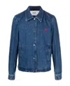 Ami Alexandre Mattiussi Logo Denim Jacket In Blue