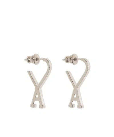 Ami Alexandre Mattiussi Logo Earrings In Yellow