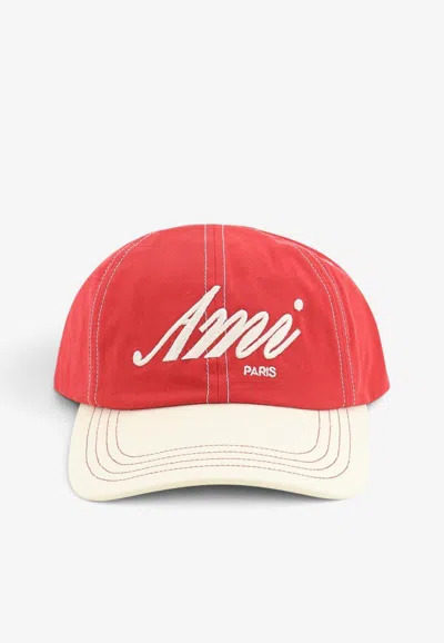 Ami Alexandre Mattiussi Logo Embroidered Baseball Cap In Multi