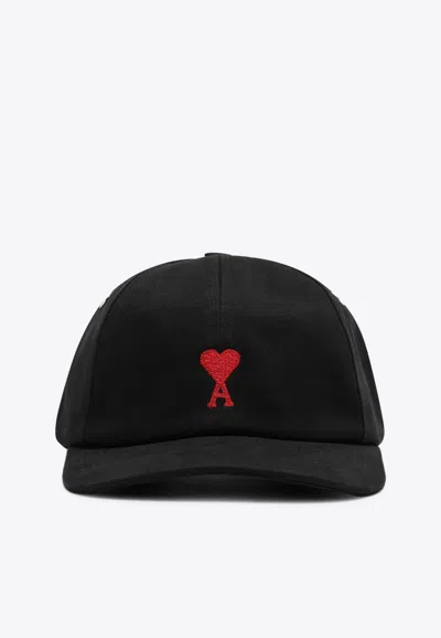 Ami Alexandre Mattiussi Logo-embroidered Baseball Cap In Black