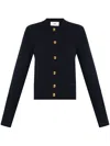 Ami Alexandre Mattiussi Chic Women's Cardigan With Elegant Golden Buttons In Blue