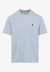 Ami Alexandre Mattiussi Logo-embroidered Crewneck T-shirt In Blue