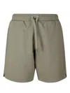 Shop Ami Alexandre Mattiussi Logo Embroidered Drawstring Waist Knit Shorts In Beige Clair Chine
