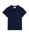 Ami Alexandre Mattiussi Logo-stamp Organic-cotton T-shirt In Blue