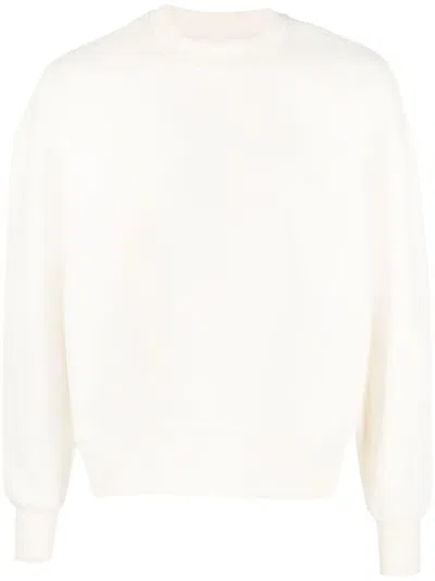 Ami Alexandre Mattiussi Logo-embroidered Patch Sweatshirt In Neutrals