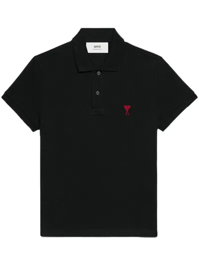 AMI ALEXANDRE MATTIUSSI LOGO-EMBROIDERED POLO SHIRT