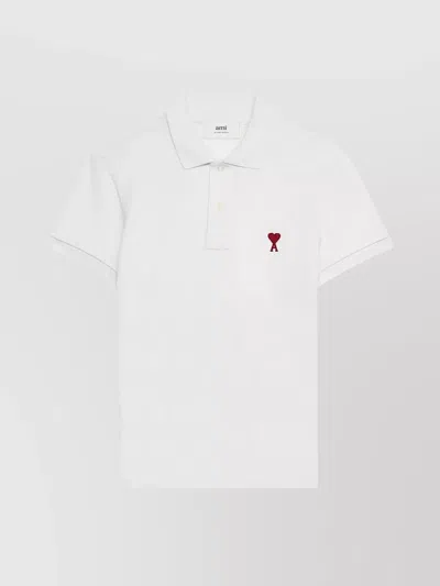 AMI ALEXANDRE MATTIUSSI PIQUÉ COTTON POLO SHIRT