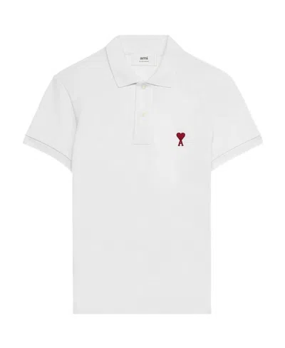 Ami Alexandre Mattiussi Organic Cotton Ami De Coeur Polo Shirt In White