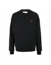 Ami Alexandre Mattiussi Ami De Coeur Logo-embroidered Pullover Sweatshirt In Black