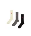 Ami Alexandre Mattiussi Ribbed Knit Signature Set Of Three In White