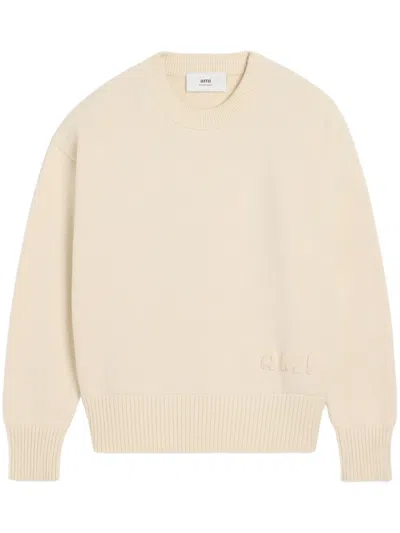 Ami Alexandre Mattiussi Pullover Mit Logo-stickerei In Nude