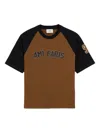 Ami Alexandre Mattiussi Ami Paris Men Cotton Colorblock T-shirt In Brown