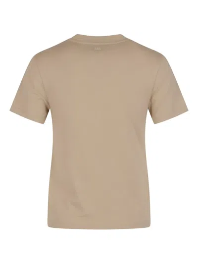 Ami Alexandre Mattiussi Logo-embroidered T-shirt In Nude
