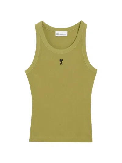 Ami Alexandre Mattiussi Green Cotton Ami De Coeur Tanktop Green
