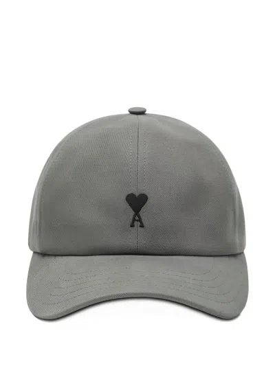Ami Alexandre Mattiussi Logo-embroidery Baseball Cap In Gray