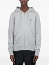 Ami Alexandre Mattiussi Zip-up Hoodie With Subtle Embroidered Heart In Gray