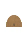 Ami Alexandre Mattiussi Brown Wool Ami De Coeur Beanie Brown In Brown