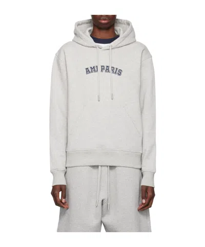 Ami Alexandre Mattiussi Logo Hooded Sweater In White