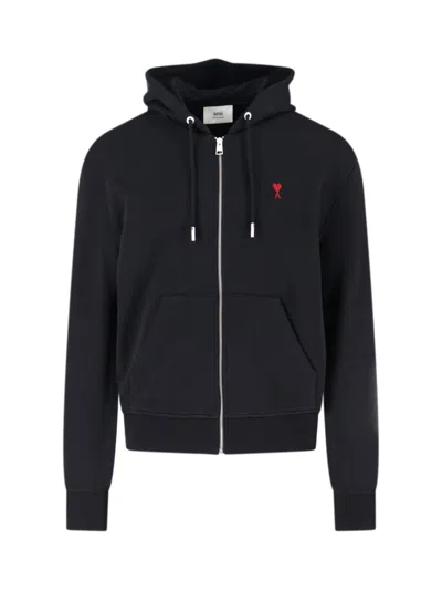 Ami Alexandre Mattiussi Logo Hoodie In Black