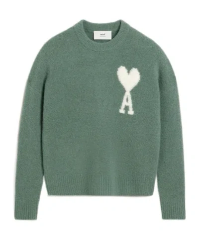 AMI ALEXANDRE MATTIUSSI LOGO KNITTED SWEATER