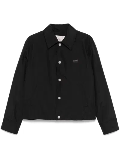 Ami Alexandre Mattiussi Logo-lettering Shirt Jacket In Black