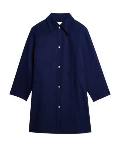 Ami Alexandre Mattiussi Logo Long-sleeved Coat In Black