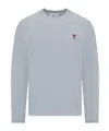 Ami Alexandre Mattiussi Logo Long-sleeved T-shirt In Gray