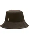 Ami Alexandre Mattiussi Logo Motif Bucket Hat In Brown