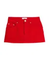 Ami Alexandre Mattiussi Logo-patch Denim Skirt In Red