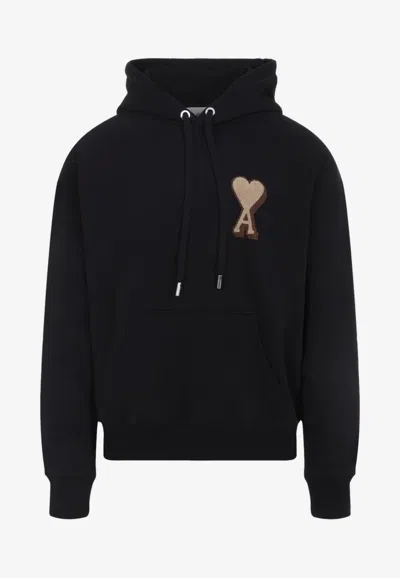AMI ALEXANDRE MATTIUSSI LOGO-PATCH HOODED SWEATSHIRT
